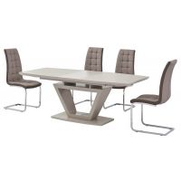 Стіл розкладний скляний TMM-53-2 матовий капучіно 160 (+40) * 90 * 76 см