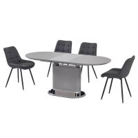 Раскладной стол стеклянный матовый TMM-56 серый