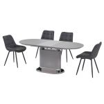 Раскладной стол стеклянный матовый TMM-56 серый