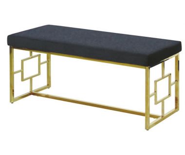 Банкетка BN-1 чорний вельвет, золото