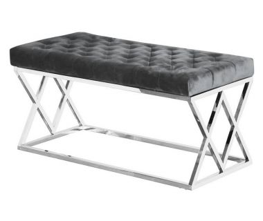 Банкетка BN-2 сірий вельвет, срібло