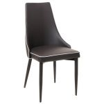 Стул M-03-1 коричневый с белым кантом