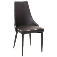 Стул M-03-1 коричневый с белым кантом