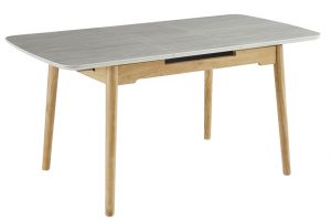 Керамический стол TM-76 травертин матовый + дуб VETRO Modern (Ветро)