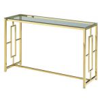 Стол консоль CL-3 прозрачный, золото Vetro (Ветро)