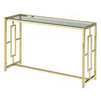 Стол консоль CL-3 прозрачный, золото Vetro (Ветро)
