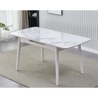 Керамічний стіл  TM-76 вайт клауд + білий Vetro (Ветро)