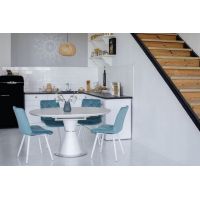 Керамический стол TML-851 белый мрамор + белый