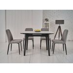 Керамический стол TM-87-1 белый мрамор + черный VETRO Modern (Ветро)