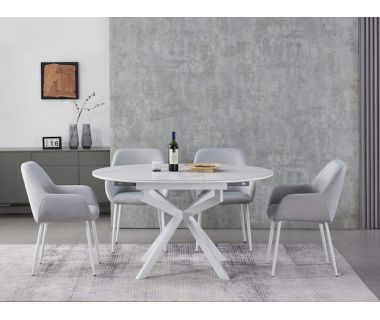 Керамический стол Офелия TML-1250 калакатта кристалл + белый Vetro (Ветро)