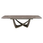 Керамічний стіл Беатріче TML-994 неро зебрано + коричневий