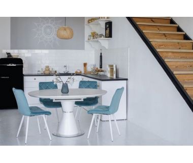 Керамічний стіл TML-851 білий мармур + білий