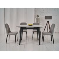 Керамический стол TM-87-1 белый мрамор + черный VETRO Modern (Ветро)