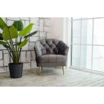 Крісло "Лучія" сірий + золото