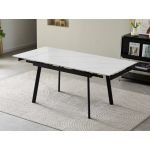 Керамічний стіл TM-98-1 білий мармур + чорний