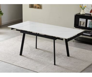 Керамічний стіл TM-98-1 білий мармур + чорний Керамічний стіл TM-98-1 білий мармур + чорний