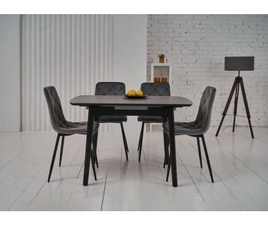 Керамический стол TM-87-1 айс грей+черный Vetro (Ветро)