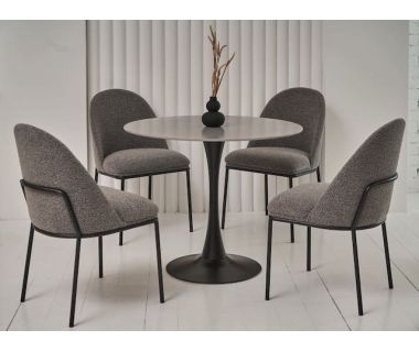 Стол обеденный T-325 айс грей+черный Vetro (Ветро)
