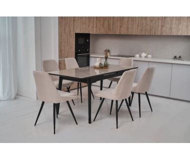 Керамический стол TM-89 калакатта мрамор + черный Керамический стол TM-89 калакатта мрамор + черный