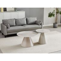 Комплект журнальних столів CT-40 Рокко містік грей + капучино VETRO  (Ветро)