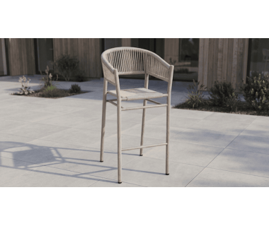 Стілець барний садовий "Равелло" ODB-10 айворі + білий дуб