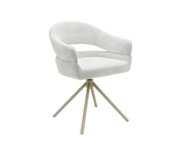 Стілець поворотний R-180 молочна хмара + капучіно