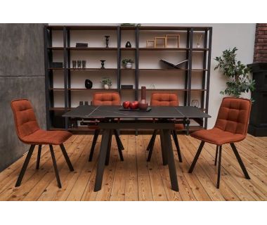 Керамічний стіл TM-80 чорний онікс + чорний