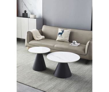 Комплект журнальних столів CT-40 Рокко білий мармур + чорний Комплект журнальних столів CT-40 Рокко білий мармур + чорний