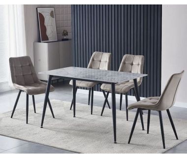 Обідній керамічний стіл TM-100 калакатта грей + чорний Vetro (Ветро)