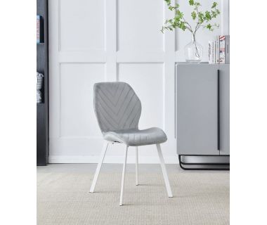 Стул N-54 светло-серый велюр + белый Стул N-54 светло-серый велюр + белый