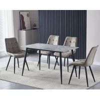 Обідній керамічний стіл TM-100 калакатта грей + чорний Vetro (Ветро)