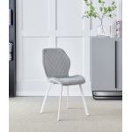 Стул N-54 светло-серый велюр + белый