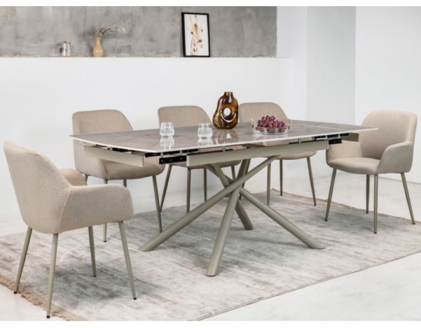 Керамический стол Пино TML-1200-1 мостик грей + капучино VETRO (Ветро)