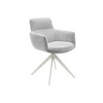 Стул поворотный R-185 сивый + белый