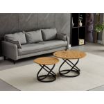 Комплект журнальних столів CT-55 Лівіо дуб + чорний