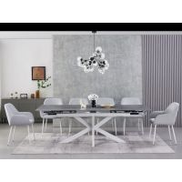 Керамічний стіл Тіціано TML-1150 делікато грей + білий Vetro (Ветро)