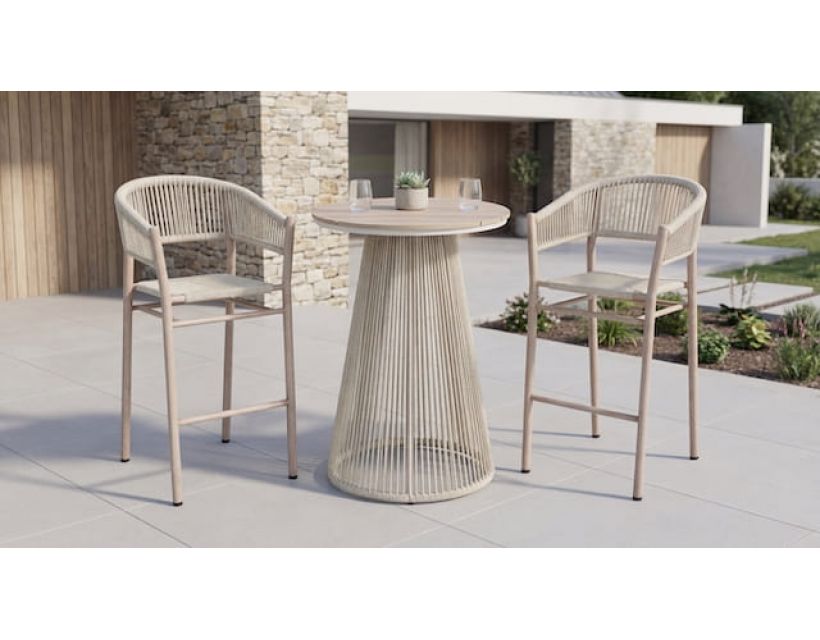 Стіл барний садовий "Ізола" ODBT-20 дрифтвуд грей + айворі в інтернет магазині меблів "Меблі Даром"