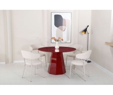 Стіл круглий поліуретановий МДФ TM-200 винний Vetro (Ветро)