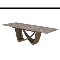 Керамічний стіл Беатріче TML-995 тайгер травертін + коричневий Vetro (Ветро)