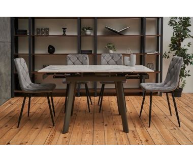 Керамічний стіл TM-80 каса вайт + сірий Vetro (Ветро) Керамічний стіл TM-80 каса вайт + сірий Vetro (Ветро)