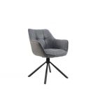 Стул поворотный R-69 серый + черный VETRO (Ветро)