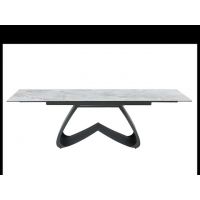 Керамічний стіл Орфео TML-998 сільвер вайт + чорний Vetro (Ветро)