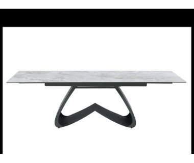 Керамічний стіл Орфео TML-998 сільвер вайт + чорний Vetro (Ветро)