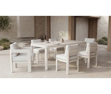 Комплект садовых стульев (4 шт с подлокотниками + 2 шт без подлокотников) "Сохо" ODSC-5 белый песок + кремовый Комплект садовых стульев (4 шт с подлокотниками + 2 шт без подлокотников) "Сохо" ODSC-5 белый песок + кремовый