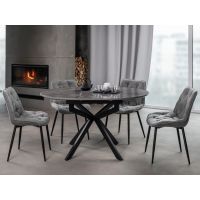 Керамічний стіл Офелія TML-1250 спайдер грей +  чорний Vetro (Ветро)