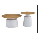 Комплект журнальних столів CT-50 Ютта дуб + білий VETRO (Ветро)