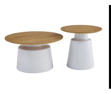 Комплект журнальних столів CT-50 Ютта дуб + білий VETRO (Ветро)