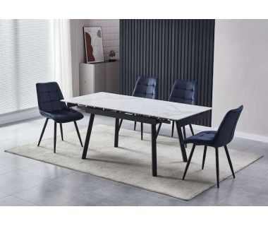 Керамічний стіл TM-88-1 вайт клауд + чорний Vetro (Ветро)