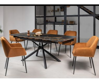 Керамический стол Пино TML-1200-1 пьер блэк + черный VETRO (Ветро)