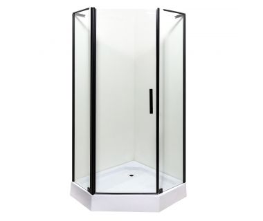 Душова кабіна Ethna Black P91 B 90x90x195 невеликий піддон
